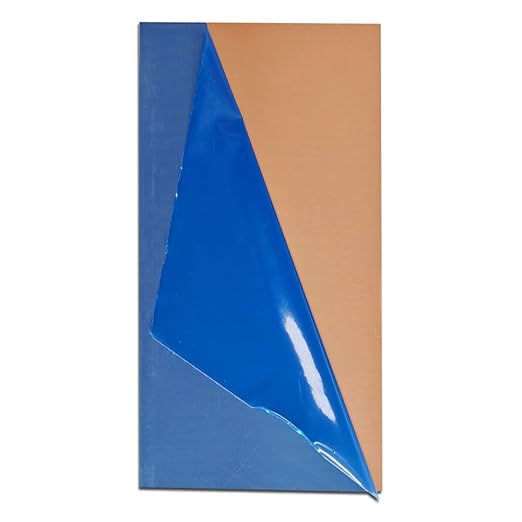 1 Pc 99.9%+ Pure Copper Sheet, 6" x 12", 18 Gauge Thickness, 153 x 305 x 1mm, No Scratches, Film Attached Copper Plates