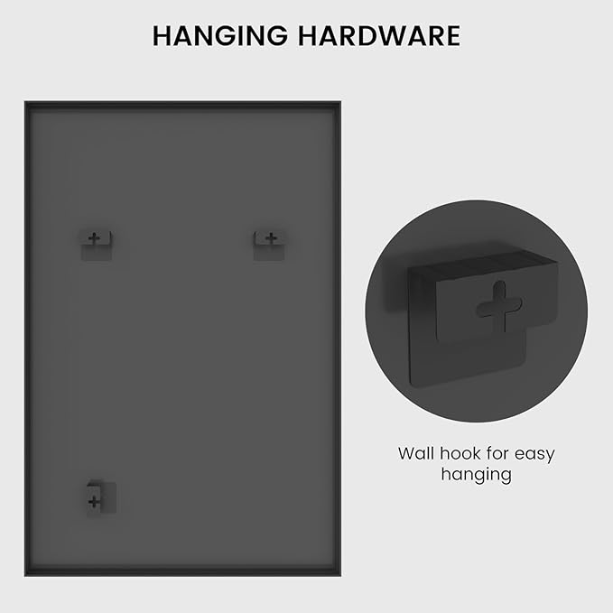 HOMECOOKIN Black Metal Mirror for Bathroom 20 x 30 Inch Black Bathroom Mirror for Over Sink, Rectangle Wall Vanity Mirror Square Corner Metal Frame Modern Farmhouse Mirror(Horizontal/Vertical)