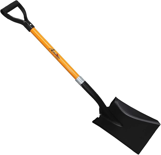 Ashman Heavy-Duty Transfer Shovel (1-Pack) with 41-Inch long Durable Handle and Blade- Ideal for Construction, Landscaping, Gardening, and Snow Removal- Durable, Rust-Resistant, and Multipurpose Scoop