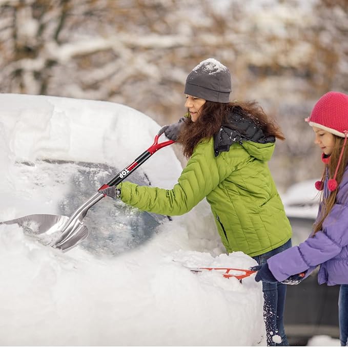 Aluminum Scoop Shovel Heavy Duty Shovel Big Farm Scoop Shovel Metal Snow Shovel for Driveway,45 inches