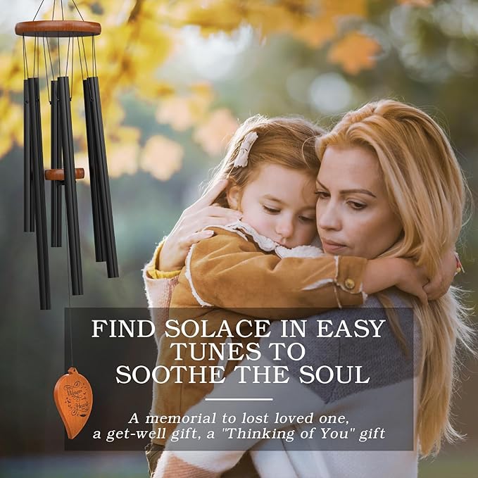 Sympathy Wind Chimes and Remembrance Keychain, Memorial Bereavement Condolence Gift Baskets in Memory of Loved One, Mother Father Grandma Grandpa Daughter Son Brother Sister Wife Husband Friend