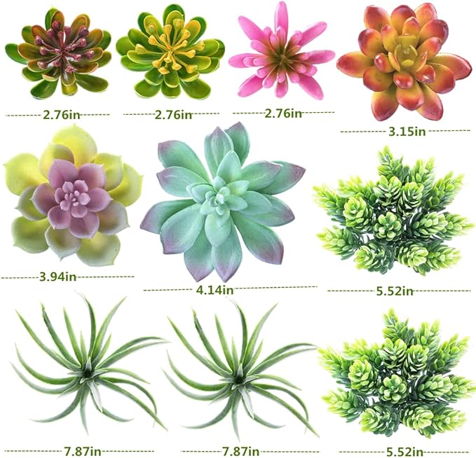 24 Pack Artificial Succulents Unpotted Succulents Plants Artificial Fake Succulents Hanging String of Pearls Small Aloe Cactus Plants for Indoor and Outdoor Home Office Garden Decoration