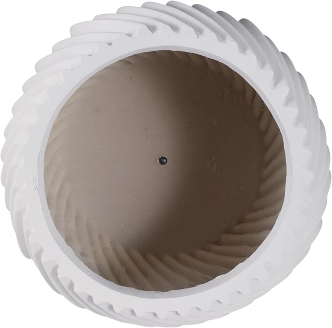 Flower Pots and Planters for Home Decor – Modern Swirl Plant Pots for Indoor and Outdoor Succulents, Orchids, or Herbs – Decorative Pots for Plants Ideal for Garden and Patio Set of 2 – 8", 6" White