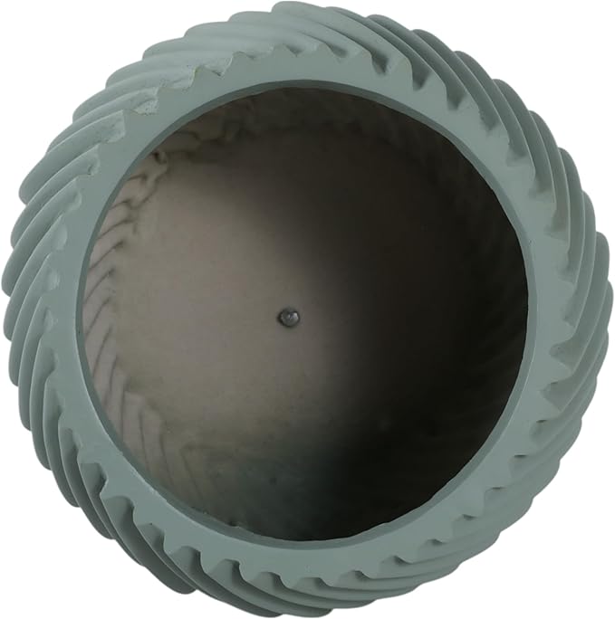 Flower Pots and Planters for Home Decor – Modern Swirl Plant Pots for Indoor and Outdoor Succulents, Orchids, or Herbs – Decorative Pots for Plants Ideal for Garden and Patio Set of 2 – 8", 6" Green