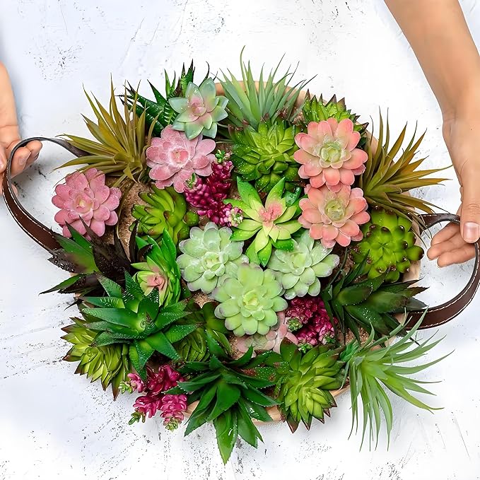 Artificial Succulents Plants- Faux Succulents Unpotted Yucca Real Touch Lifelike Agave Plant Fake Succulent Greenhouse Small Plants for DIY Garden Home Plastic Tequila,Soil Free Plant