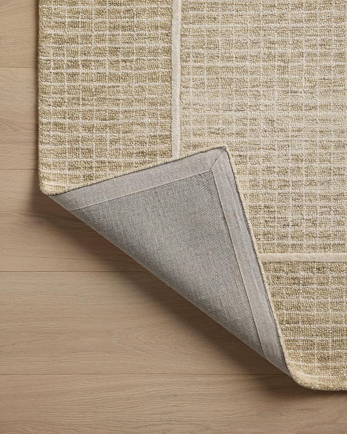 Loloi Chris Loves Julia Briggs Collection, Wheat & Ivory, 5'-0" x 7'-6" Area Rug – Minimal Gritted Design Area Rugs for Living Room Bedroom Entryway & Hallway No Shed High Traffic Home Decor Rug