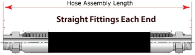 3/8" x 36" Hydraulic Hose Assembly - Male x Male NPTF Pipe Thread Fittings Crimped (2-Wire, 100R16AT)