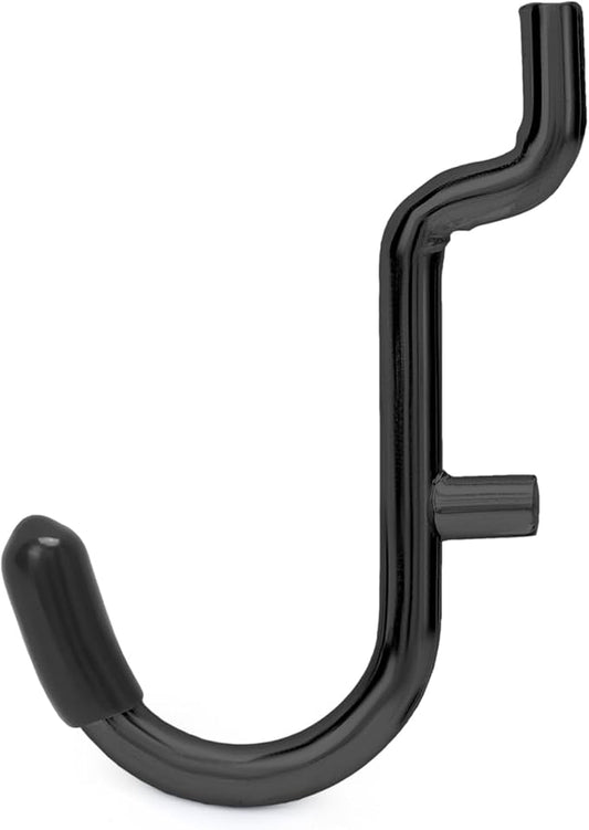 1/4 Inch Extra Thick Pegboard Hooks,Only Suitable for 1/4" Pegboard Board,Metal Pegboard Hooks for Hanging Storage (All Black, 60pcs J Hook)