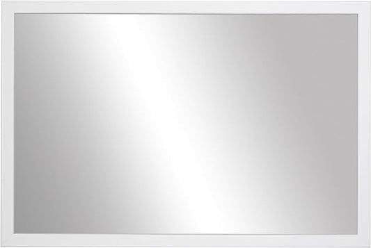Frame My Mirror White Bathroom Mirror for Wall, 28" x 60" Pure White Bathroom Vanity Mirror, Made in USA, Hangs Horizontally or Vertically, Ellis Design