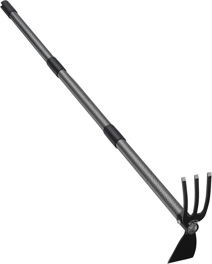 Hoe Garden Tool, 45 Inch Garden Hoe Long Handle for Weeding, Hoe Cultivator 2 in 1 Hand Garden Tools for Gardening Tools Planting