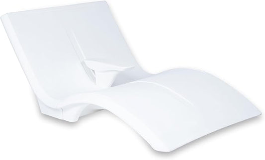 Step2 Vero Pool Lounger Loveseat, Fade-Resistant, Waterproof Patio Furniture, Pool Lounge Chair for Sun Shelf, Use in Pools up to 9-Inches of Water, Weighted, White