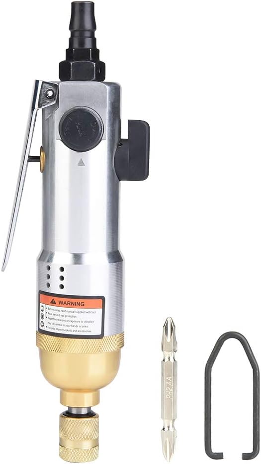 1/4" Pneumatic Air Screwdriver, 9000rpm Industrial Straight Hand Reversible Screw Driver for Manufacturing And Metal Auto Repair Pneumatic Tool