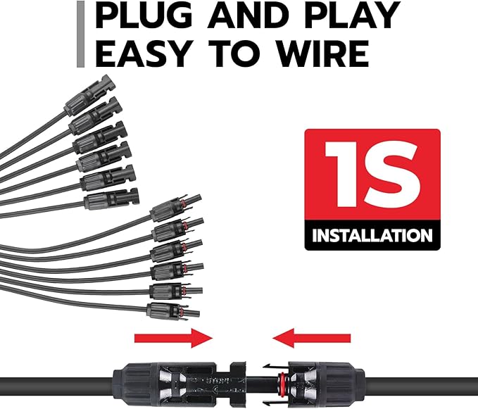 1 Pair Solar Connectors Y Branch,1 to 6 Solar Parallel Connector for Solar Panels,30A 1000V Solar Panel Splitter for Solar Cable