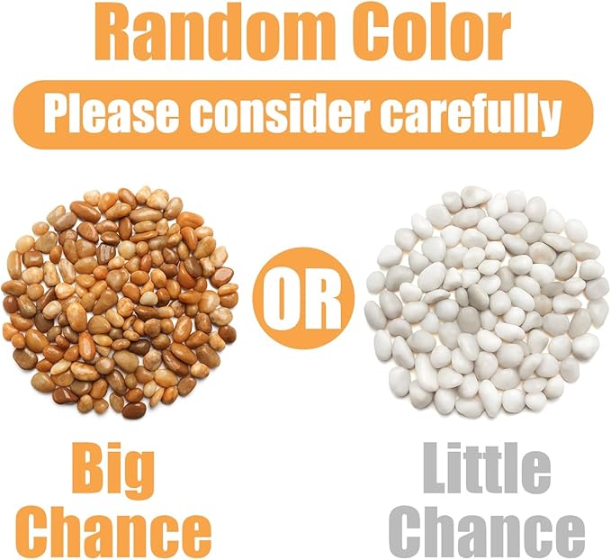 1 Pack 5 Lbs Random Color River Rocks for Plants,0.8-1.5 Inch Decorative Ornamental Pebbels, High Polished Stones for Garden Landscaping, Smooth Gravel Filler, Succulents, Fish Tank, Yellow/White