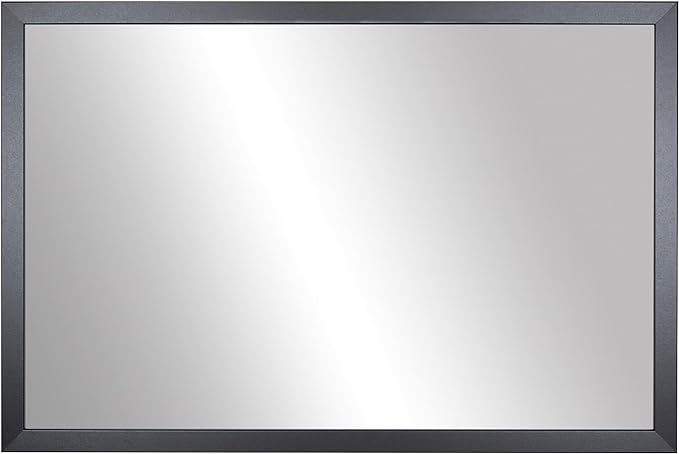 Frame My Mirror Black Bathroom Mirror for Wall, 30" x 54" Black Bathroom Vanity Mirror, Made in USA, Hangs Horizontally or Vertically, Ellis Design
