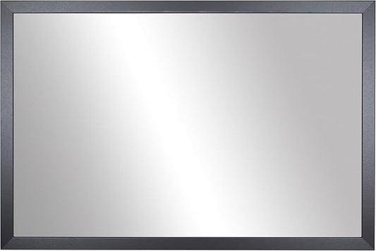 Frame My Mirror Black Bathroom Mirror for Wall, 28" x 36" Black Bathroom Vanity Mirror, Made in USA, Hangs Horizontally or Vertically, Ellis Design