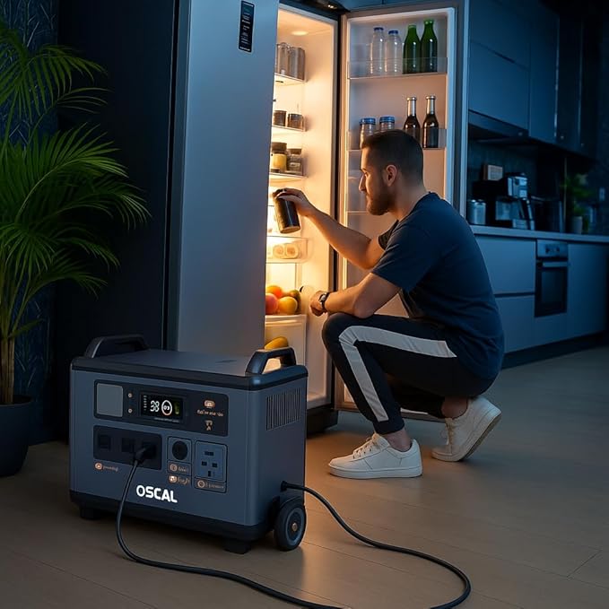 3600Wh/6000W Solar Power Station,OSCAL PowerMax 6000 Solar Generator, 120V/240V Split Phase Voltage AC Outlets (9000W Peak), 2400W Solar Charging,Emergency for Home,Battery Backup