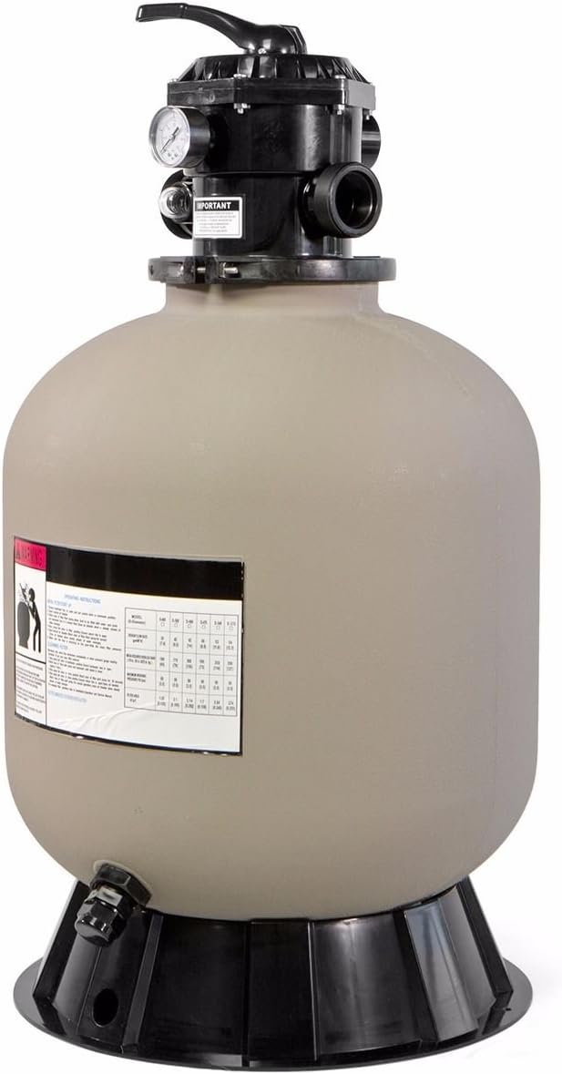 XtremepowerUS 19" Above Inground Swimming Pool Sand Filter System 7-Way Multi-Port Valve Pool Filter up to 24,000 Gallons with Stand