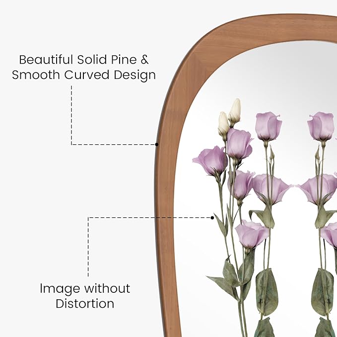 WallBeyond Asymmetrical Mirror, Irregular Mirror Full Length, Boho Wall Mirrors Decorative for Bedroom Living Room Entryway Hall, Mid Century Modern Decor 60" H x 22" W