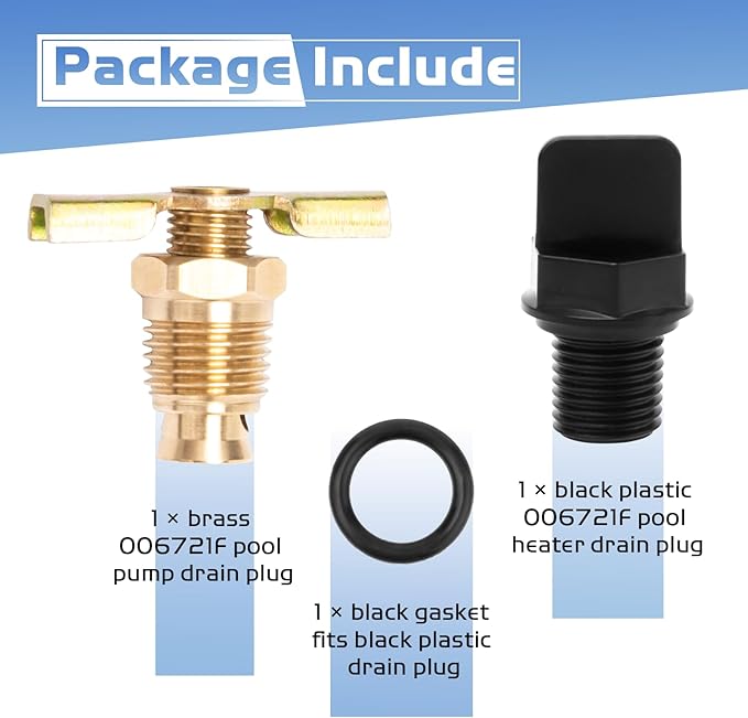 006721F Pool Heater Drain Plug Compatible with Raypak Capron Drain Plug, Pool Heater Parts Fits for Raypak RP2100 Digital Gas Models R185A-R405A, R185B-R405B, 206A-406A, 207A-407A