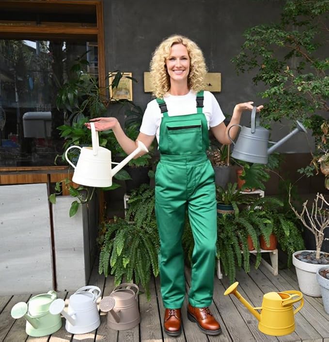 1 Gallon Watering Can for Plants, Watering Cans for Indoor&Outdoor Gardening, Water Can with Ergonomic Movable Handle (Gray)