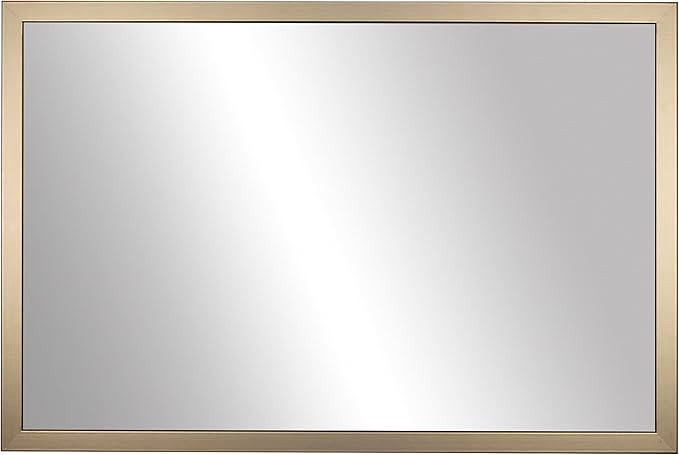 Frame My Mirror Gold Bathroom Mirror for Wall, 36" x 36" Champagne Bronze Bathroom Vanity Mirror, Made in USA, Hangs Horizontally or Vertically, Ellis Design
