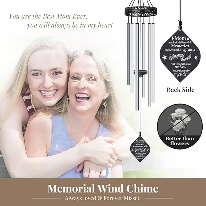 Memorial Gifts for Loss of Mom,32'' Sympathy Wind Chimes Gifts for Loss of Mother, Bereavement/Condolence/Remembrance Gift, Windchimes in Memory of Mom