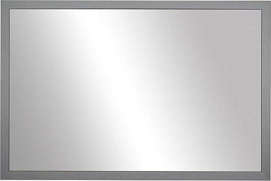 Frame My Mirror Silver Bathroom Mirror for Wall, 20" x 24" Stainless Steel Bathroom Vanity Mirror, Made in USA, Hangs Horizontally or Vertically, Ellis Design