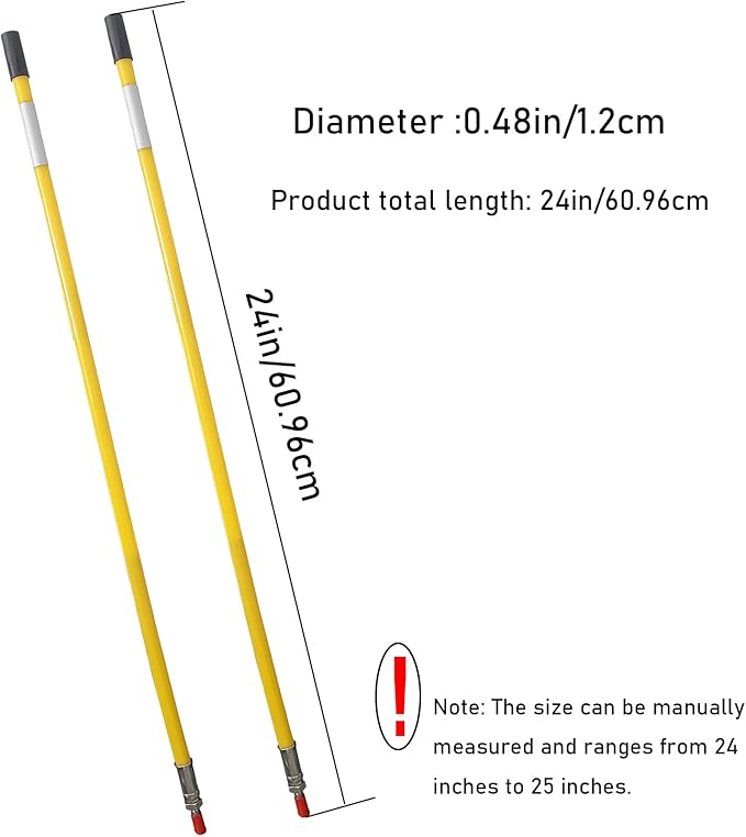 24''Yellow Snow Plow Blade Markers Guides Kit Vertical Stud Mount Striking Never Break Fit for Blizzard Boss SNO-Way Western Snowplows & Many More Pickup Truck SUV UTV ATV