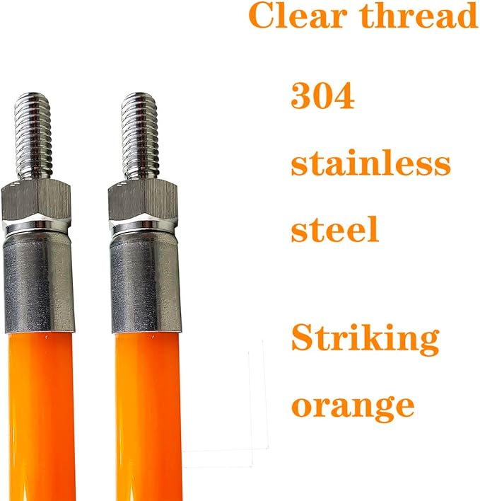 Orange 24" Snow Plow Markers Blade Guides 304 Stainless Steel Joint Never Break, Fit for Blizzard Boss SNO-Way Western Snowplows & Many More Pickup Truck SUV UTV ATV