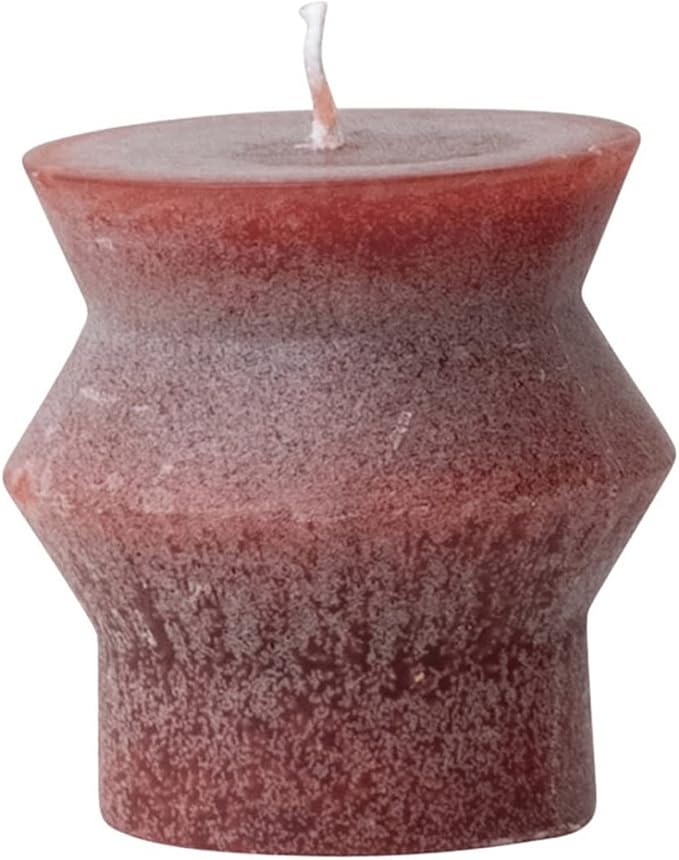 Creative Co-Op Unscented Totem Pillar, Cabernet Candles, 3" L x 3" W x 3" H, Purple