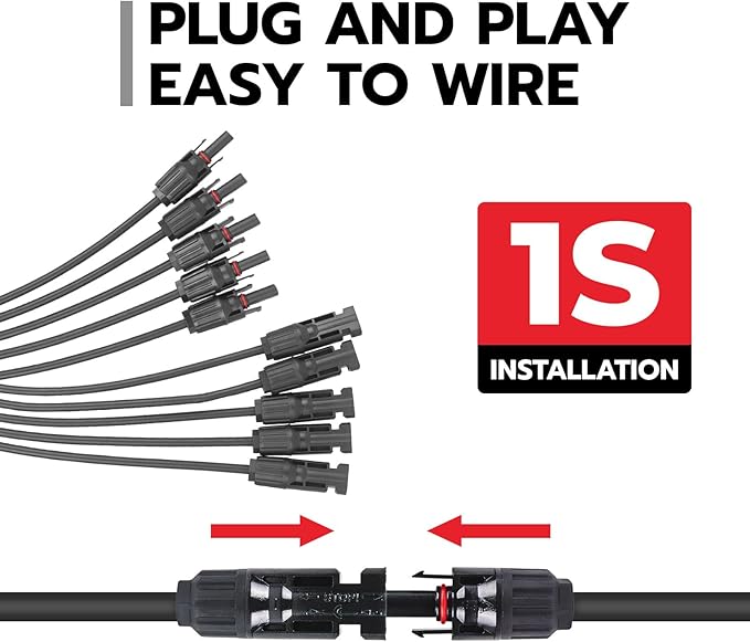 1 Pair Solar Connectors Y Branch,1 to 5 Solar Parallel Connector for Solar Panels,30A 1000V Solar Panel Splitter for Solar Cable