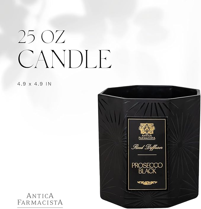 Antica Farmacista 3-Wick Oversized Scented Candle - Luxury Gift for Women & Men - Beautiful Decorative Candle - Prosecco Black