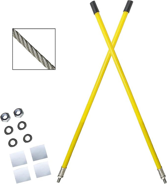 24''Yellow Snow Plow Blade Markers Guides Kit Vertical Stud Mount Striking Never Break Fit for Blizzard Boss SNO-Way Western Snowplows & Many More Pickup Truck SUV UTV ATV