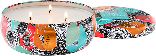 Voluspa Limited Edition French Cade Lavender 3 Wick Tin Candle, 12 oz, Coconut Wax for Clean Burning, 40 Hour Burn, Lavender Candle Handmade in The USA