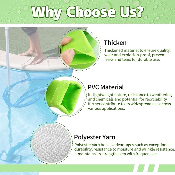 Boltigen 1-1/2'' Pool Backwash Hose, 25 Feet Heavy Duty PVC Pool Drain Hose with Clamps, Lay Flat Water Discharge Filter Pump Hose for Swimming pools, High Pressure Pool Pump Hose