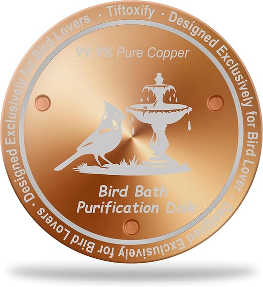 0.8mm Reinforced 99.99% Pure Copper Bird Bath Disk - Triple-Point Support Design for Physical Safe Water Maintenance, Universal Fit All-Season Outdoor Birdbaths Bowls, 1Pcs