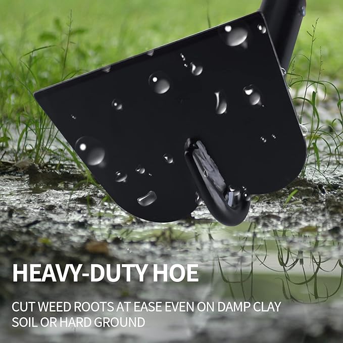 VNIMTI Garden Hoe Tool, Heavy Duty Hoe Garden Tool, Garden Hoe for Weeding with Long Fiberglass Handle, 58 Inches