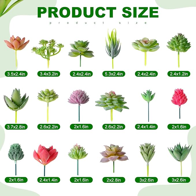 WILLBOND 50 Pcs Bulk Mini Artificial Succulents Plants Assorted Unpotted Realistic Plants Fake Textured Succulent Picks Realistic Plastic Cactus Stems for Succulent Garden Home Decor (Normal Style)