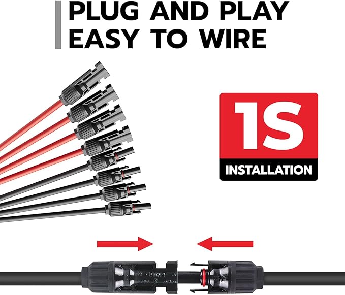 1 Pair Solar Connectors Y Branch 2 to 8,Solar Parallel Connectors for 2-4 Solar Panels,10AWG Adapter Solar Branch Connector