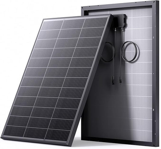 N-Type 16BB 100 Watt Solar Panel, Compact 12V 100W Solar Panel, 25% High Efficiency Monocrystalline PV Module,Ideal for RV,Van,Pickup Truck,Camping,Rooftop,Home,Off-Grid Cabin,Greenhouse(1PCS)
