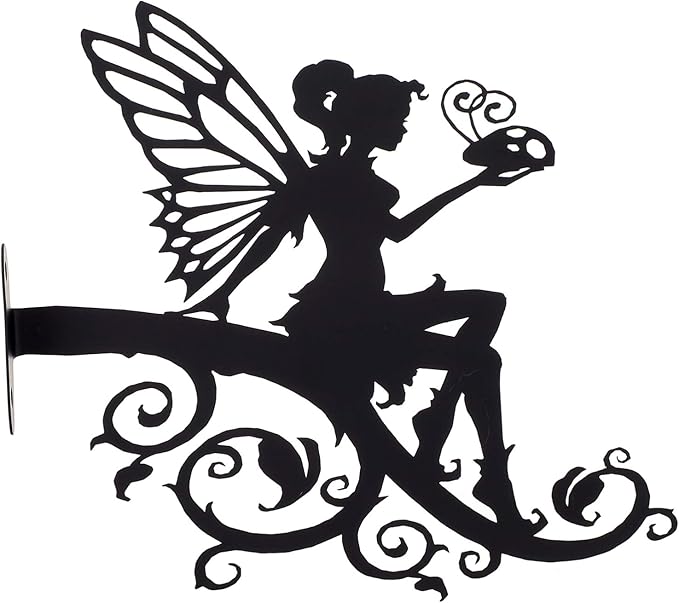 DOITOOL Decorative Hanging Plant Bracket, Fairy Hook Iron Bracket Outdoor Plant Hanger for Hanging Flower Pots Bird Feeder Lantern and Wind Chimes