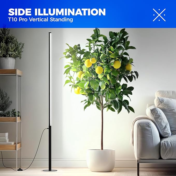 Barrina T10 Pro Standing Grow Light with Timer, 42W, 5000K, Full Spectrum Vertical Tall Grow Lights for Indoor Plants, Wide Coverage, 4FT to 5.6FT Height with Foot Switch, for Flower and Tall Plants