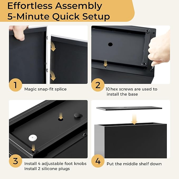 Tall & Long Metal Divider Planter 30W x 11D x 24H, Easy 5-Min Assembly, Outdoor Span Rectangular Planter Box with with Middle Shelf & Adjustable Feet, Versatile for Garden, Yard and Patio, Black