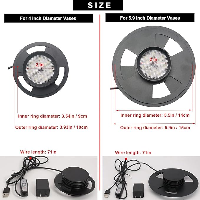 Glass Terrarium Plant Growing Lamp, for Vases Up to 4 Inches in Diameter, Light with Timer Auto On/Off, Indoor Plant Growth, Succulent, Miniature Gardening Landscape (5W 4IN)