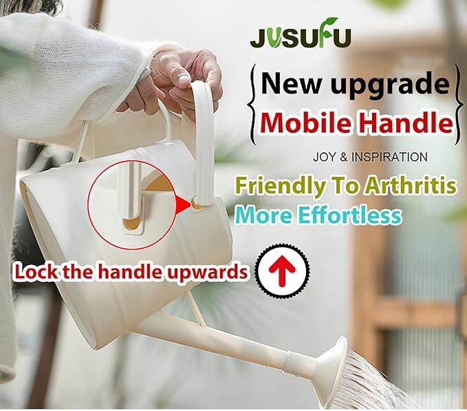 1 Gallon Watering Can for Plants, Watering Cans for Indoor&Outdoor Gardening, Water Can with Ergonomic Movable Handle (Gray)