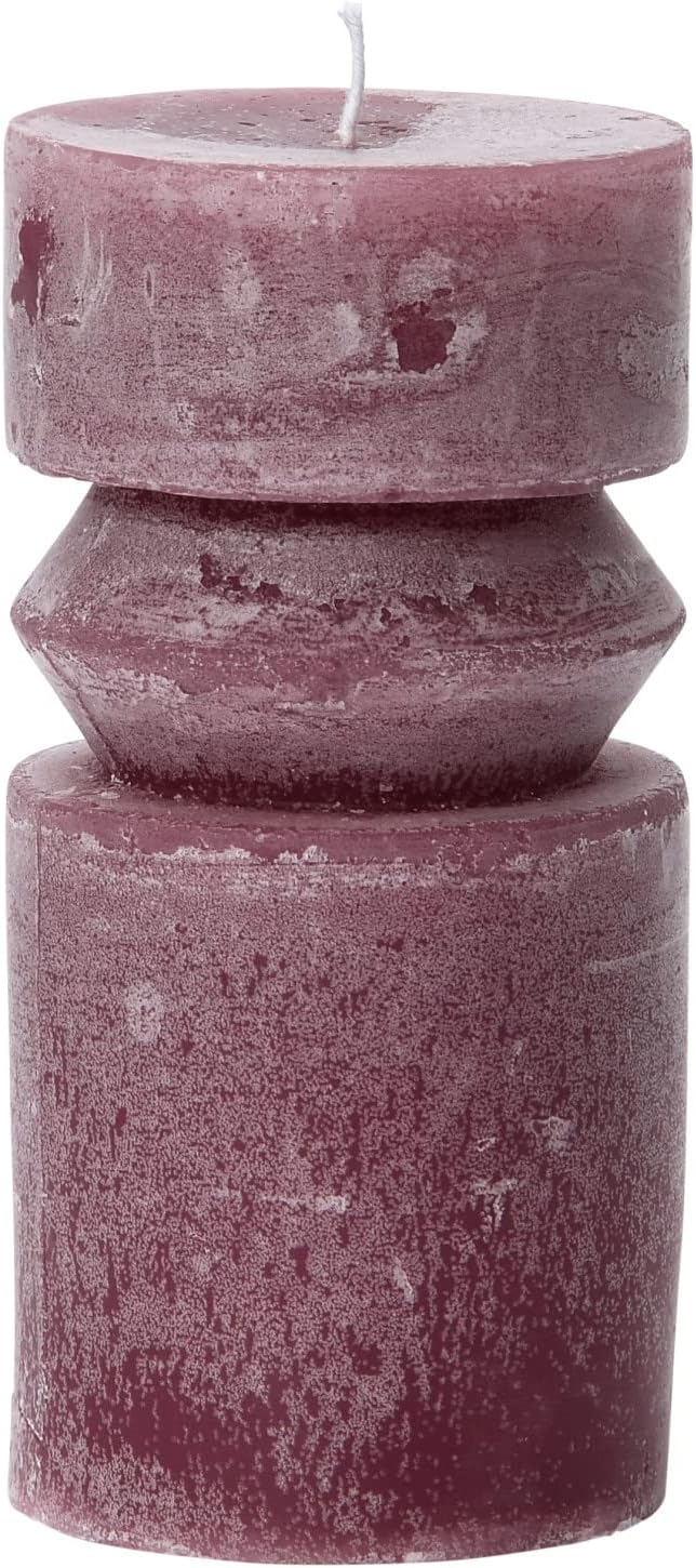 Creative Co-Op Unscented Totem Pillar, Pinot Candles, 3" L x 3" W x 6" H, Purple