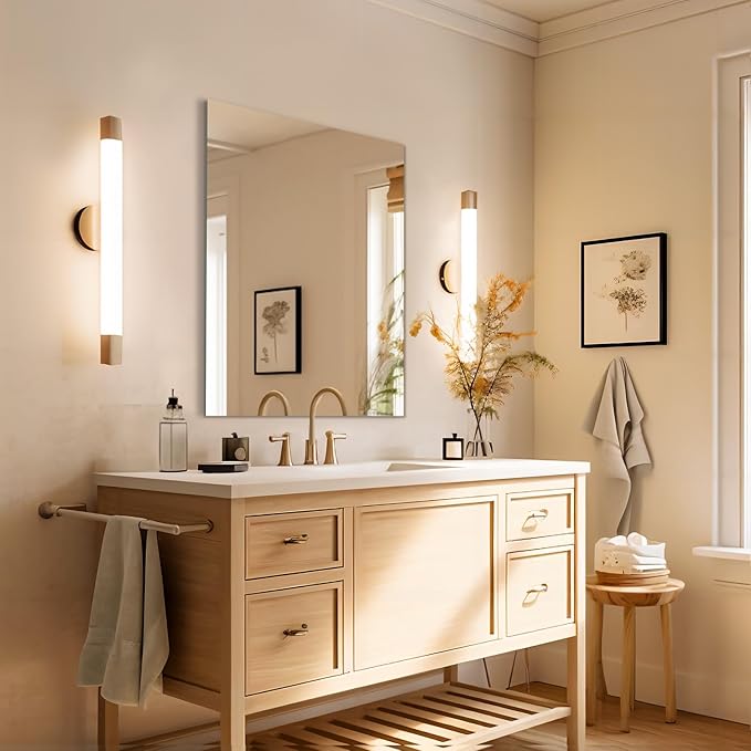 Mirrorons Bathroom Mirror 20"x 28", Bathroom Mirrors for Vanity, Bathroom Wall Mirror with Frameless Polished Edge for Bedroom, Living Room, Entryway, Shatterproof (Horizontal/Vertical)