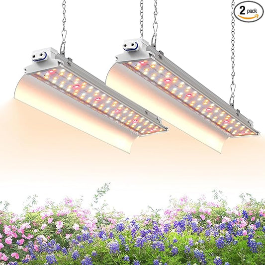 LED Grow Lights 1.4FT for Indoor Plants Full Spectrum, 660nm Hanging Grow Light 3600K, Led Plant Grow Lights for Indoor Plants, Grow Lamp with Reflectors 36W(2×18W), 2 Pack
