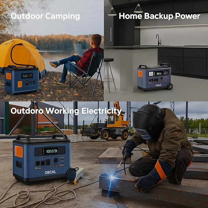 OSCAL PowerMax 6000 Solar Generator, 3600Wh/6000W Power Station with 2x500W Solar Panels, 120V/240V Split Phase Voltage AC Outlets (9000W Peak), 2400W Solar Charging,Emergency for Home,Battery Backup